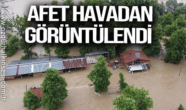 Afet havadan görüntülendi