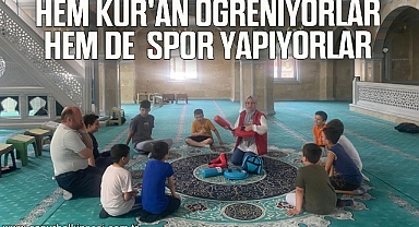 Alaplı'da öğrenciler hem Kur'an öğreniyor hem spor yapıyor