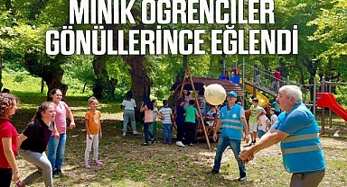 Hasankadı belde mesire alanında minik öğrenciler gönüllerince eğlendi