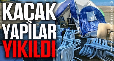Kaçak yapılar polis eşliğinde yıkıldı