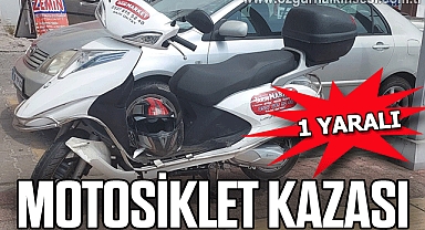 Otomobil ile motosiklet çarpıştı: 1 yaralı