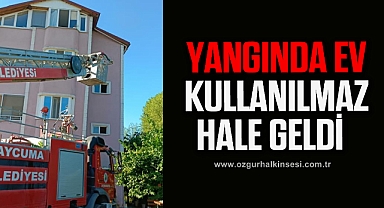 Zonguldak'ta yangında ev kullanılamaz hale geldi