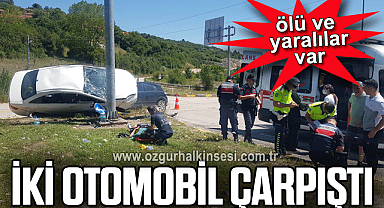 2 otomobil çarpıştı: 1 ölü, 9 yaralı