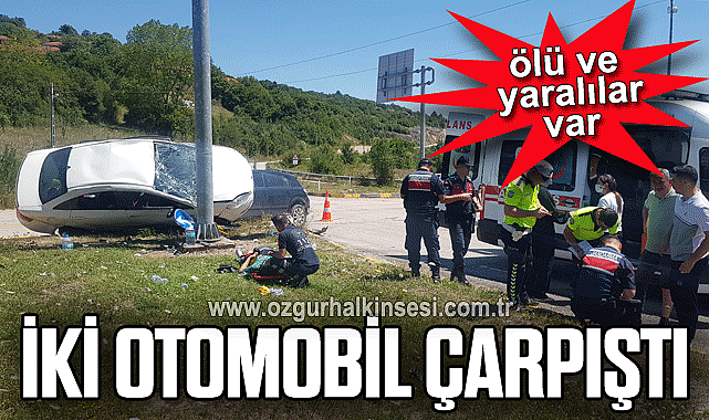 2 otomobil çarpıştı: 1 ölü, 9 yaralı
