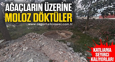 AĞAÇLARIN ÜZERİNE MOLOZ DÖKTÜLER