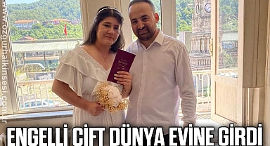 Engelli çift dünya evine girdi