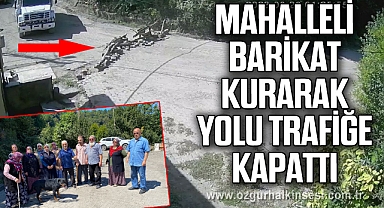 Mahalleli barikat kurarak yolu trafiğe kapattı