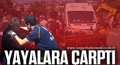 Motosiklet yolun karşısına geçmeye çalışan yayalara çarptı; 4 yaralı