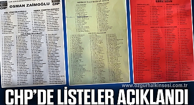 CHP’DE LİSTELER AÇIKLANDI