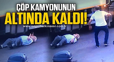 Çöp kamyonunun üzerinden geçip sürükledi