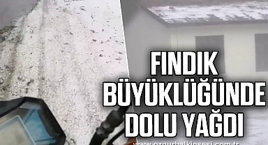 Fındık büyüklüğünde dolu yağdı