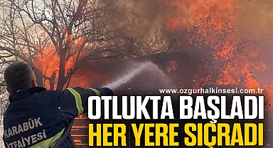 Garaj ve baraka kül oldu