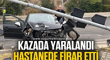 Kazada yaralanan sürücü hastaneden firar etti