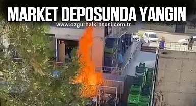 Market deposu alevlere teslim oldu