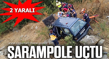 Otomobil şarampole uçtu: 2 yaralı