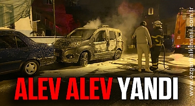 Park halindeki araç alev alev yandı