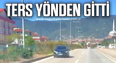 Ters yönden giden otomobile 4 bin TL ceza
