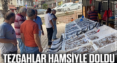 Tezgahlar hamsiyle doldu, vatandaşlar ilgi gösterdi
