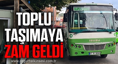 Toplu taşımaya zam geldi