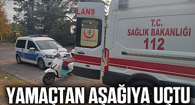 Yamaçtan aşağıya uçtu