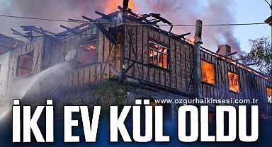 Yangında iki ev küle döndü