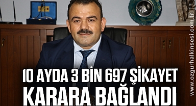 10 ayda 3 bin 697 şikayet karara bağlandı