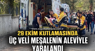 29 Ekim kutlamasında üç veli meşalenin aleviyle yaralandı