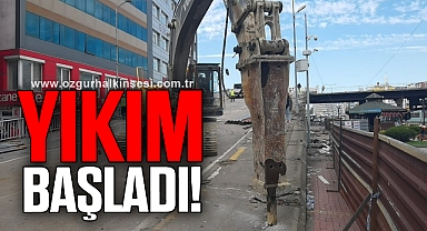 67 yıllık köprünün yıkımına başlandı