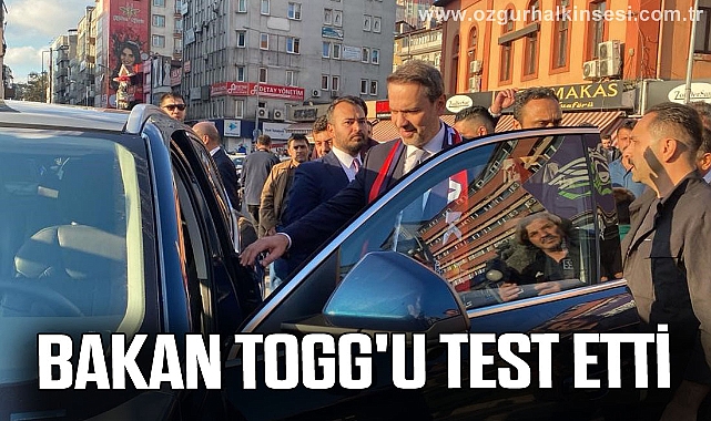 Bakan TOGG'u test etti