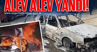 Eğitim dönüşünde aracı alev alev yandı