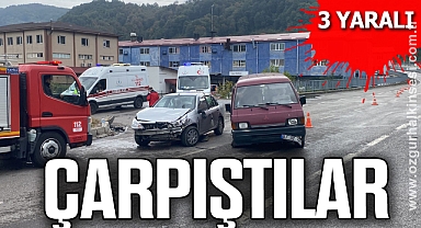 İki aracın çarpıştığı kazada 3 kişi yaralandı