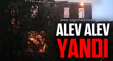 İki katlı ahşap ev alevlere teslim oldu