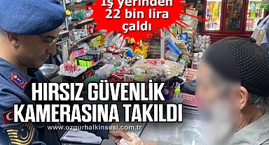 İş yerinden 22 bin lira çalan hırsız güvenlik kamerasına takıldı