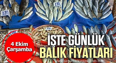 İŞTE GÜNLÜK BALIK FİYATLARI