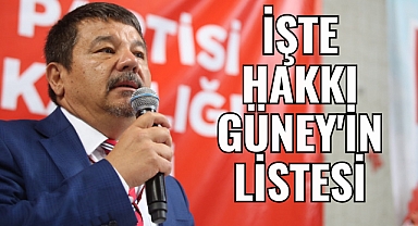 İŞTE HAKKI GÜNEY'İN LİSTESİ