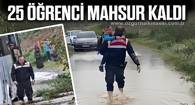 MAHSUR KALAN 25 ÖĞRENCİYİ JANDARMA KURTARDI