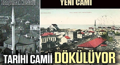 TARİHİ CAMİİ DÖKÜLÜYOR…