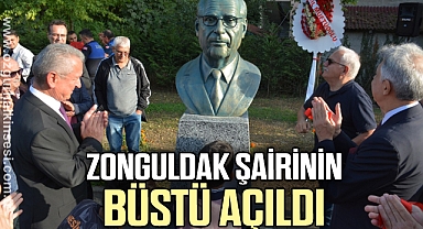 Zonguldak şairinin büstü açıldı
