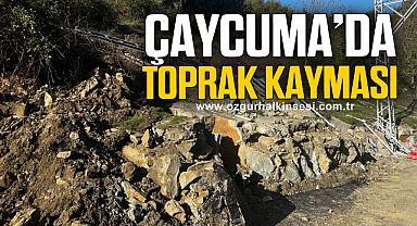 Zonguldak’ ta yağış sonrası toprak kayması meydana geldi