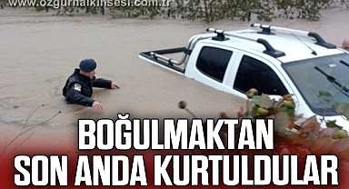 Boğulmak üzereyken kurtarıldılar