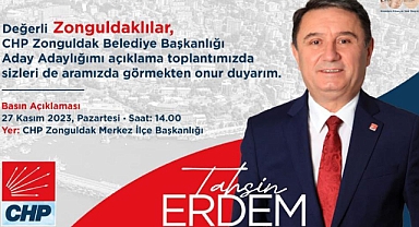 CHP Zonguldak Belediye Başkan Aday Adayı Tahsin Erdem