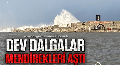 Dev dalgalar mendirekleri aştı