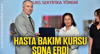 HASTA BAKIM KURSU SONA ERDİ