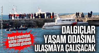 Kayıp 11 mürettebatı arama çalışmaları dördüncü gününde