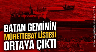Kdz. Ereğli'de batan Kafkametler gemisinin mürettebat listesi ortaya çıktı