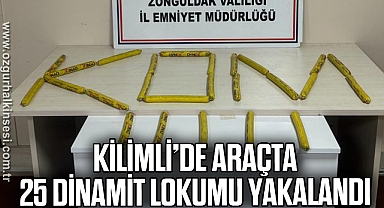 KİLİMLİ’DE ARAÇTA 25 DİNAMİT LOKUMU YAKALANDI
