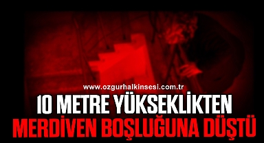 Merdiven boşluğuna düştü!