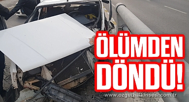 Refüjdeki duvara çarptı