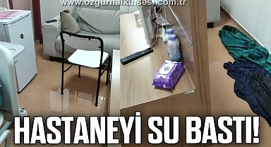 Sağanak sonrası hastaneyi su bastı