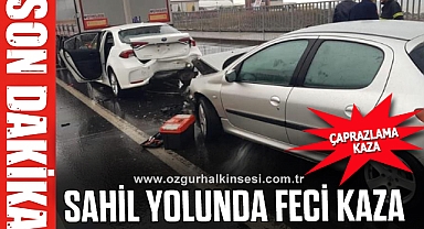 SAHİL YOLUNDA FECİ KAZA